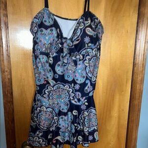 Blue Paisley Swim Top ￼